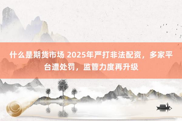 什么是期货市场 2025年严打非法配资，多家平台遭处罚，监管力度再升级
